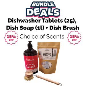 Dish Tablets + Dish Soap + Dish Brush