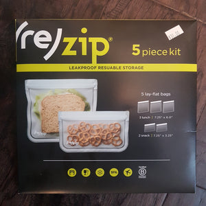 Reusable Storage Bags - 3 lunch + 2 snack (flat)
